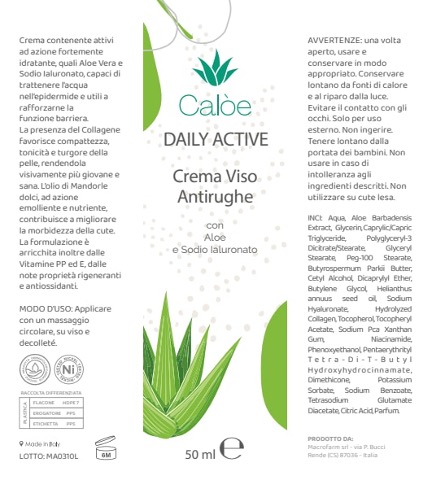 Etichetta crema viso
