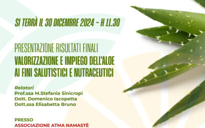 30 Dicembre, Rende: Valorizzazione e impiego dell’Aloe ai fini salutistici e nutraceutici. Presentati i risultati finali della ricerca